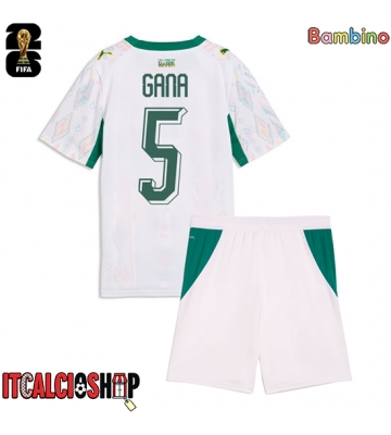 Senegal Idrissa Gueye #5 Prima Maglia Bambino Mondiali 2026 Manica Corta (+ Pantaloni corti)